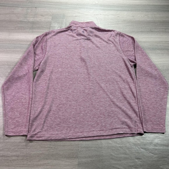 Johnnie O Sweater Mens Large Pink Heather Quarter Zip Pullover Performance - Picture 2 of 11